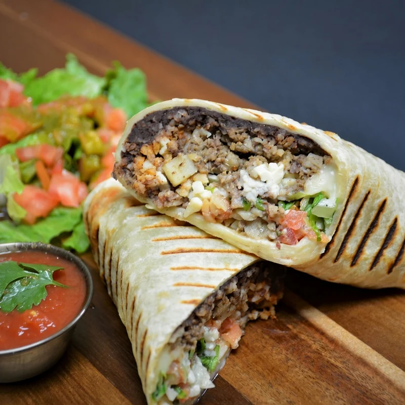 Tres Marias burritos on wheat or spelt tortillas in Calgary, AB